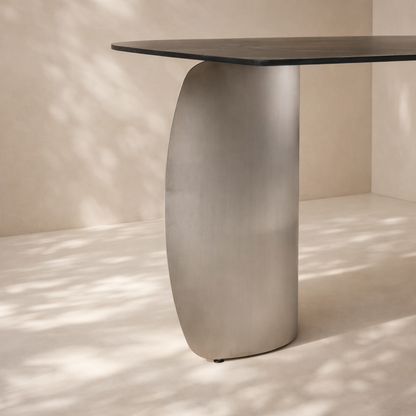 Niya Sintered Stone Top And Steel Base Dining Table