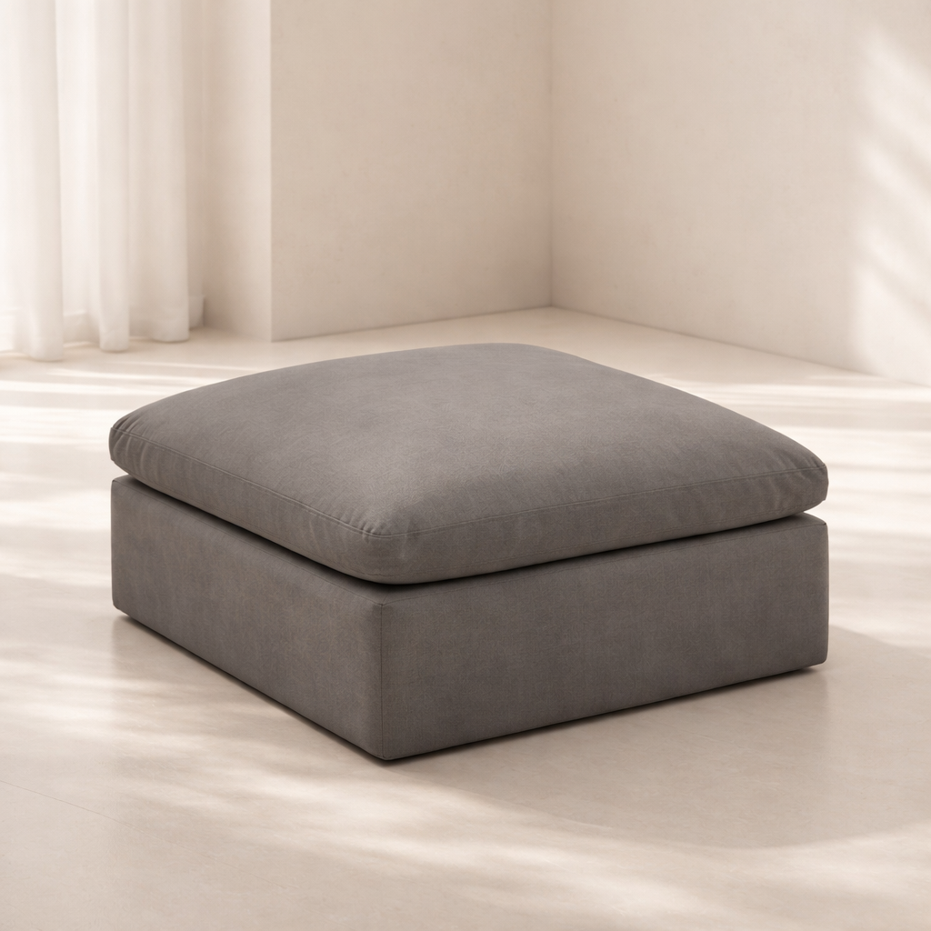 Plush Velvet Ottoman