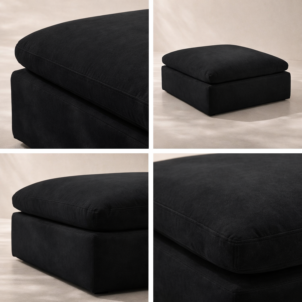 Plush Velvet Ottoman