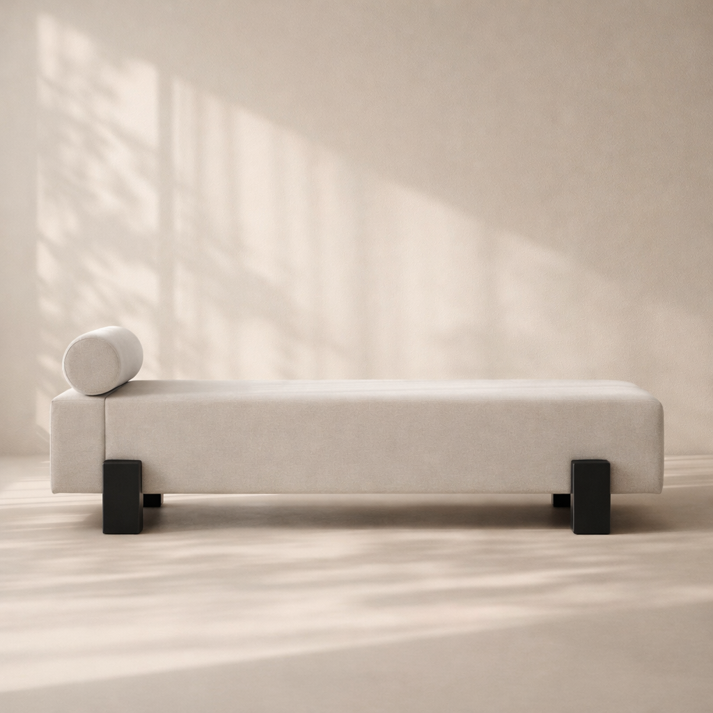 Edison Chenille Fabric Bench