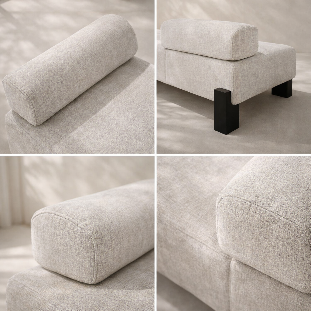 Edison Chenille Fabric Bench