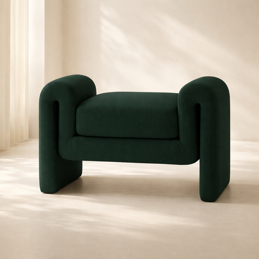 Stylus 31.5" Boucle Fabric Bench