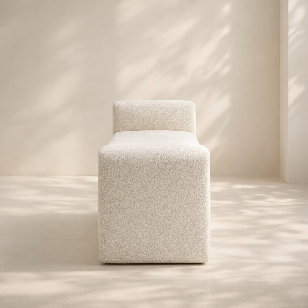 Stylus 51" Boucle Fabric Bench