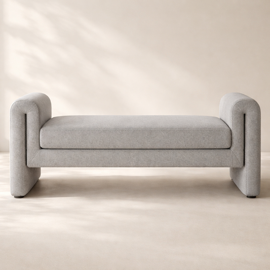 Stylus 51" Boucle Fabric Bench