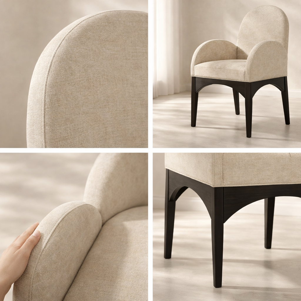 Waldorf 23" Chenille Fabric Dining Arm Chair