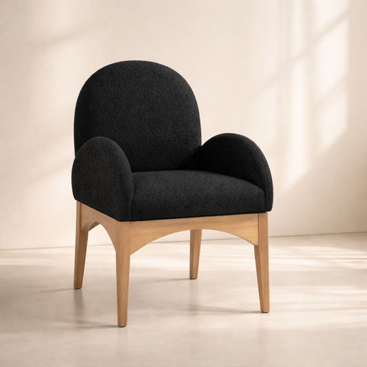 Waldorf 23" Boucle Fabric Dining Arm Chair