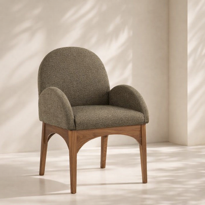 Waldorf 23" Boucle Fabric Dining Arm Chair