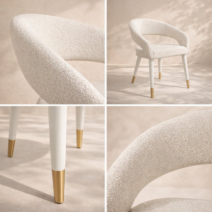 Destiny Boucle Fabric Dining Chair