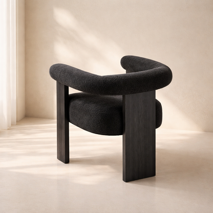 Barrel Boucle Fabric Dining Chair