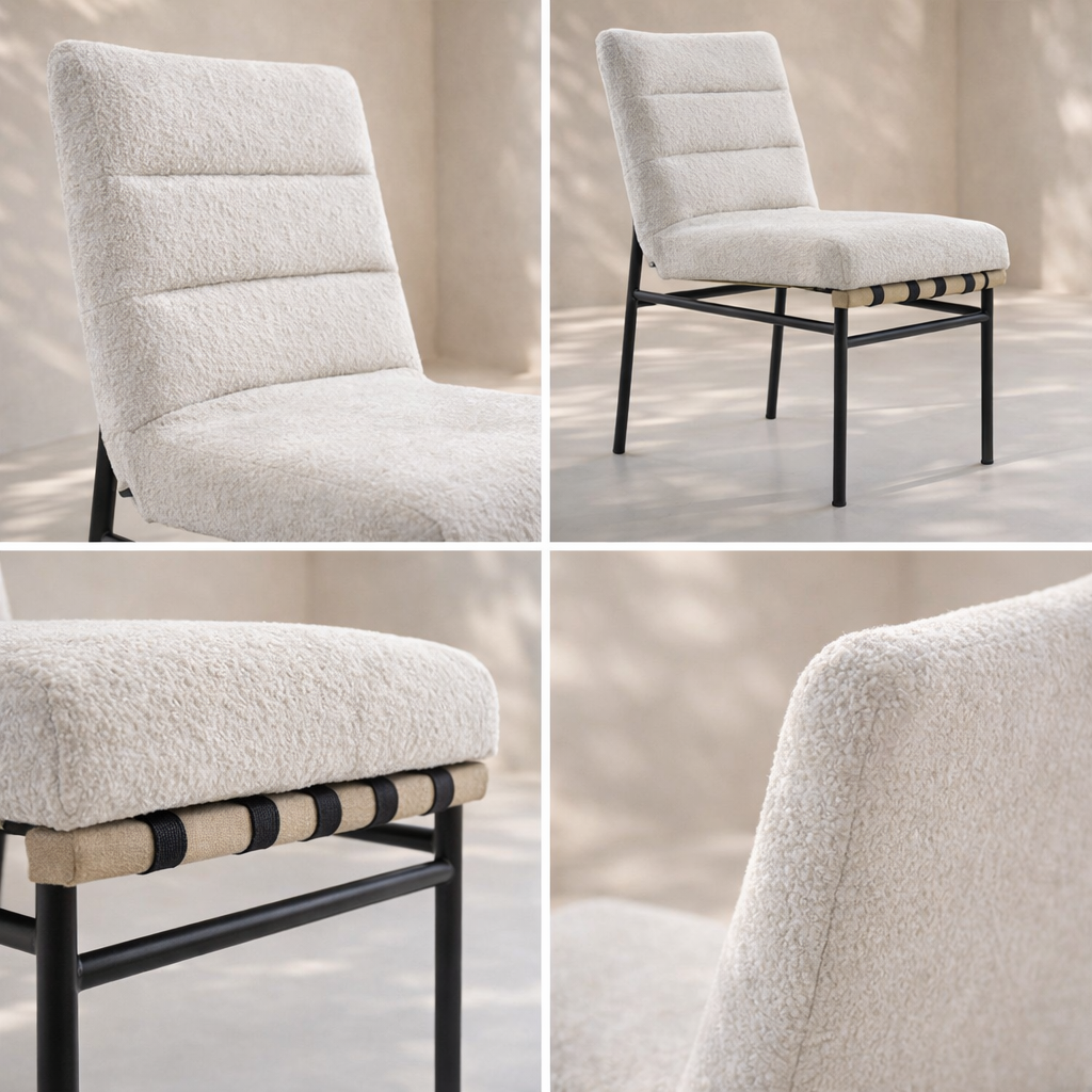 Burke Boucle Fabric Dining Chair (set of 2)