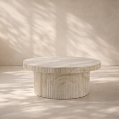 Legatto Travertine Finish Indoor / Outdoor Concrete Coffee Table 