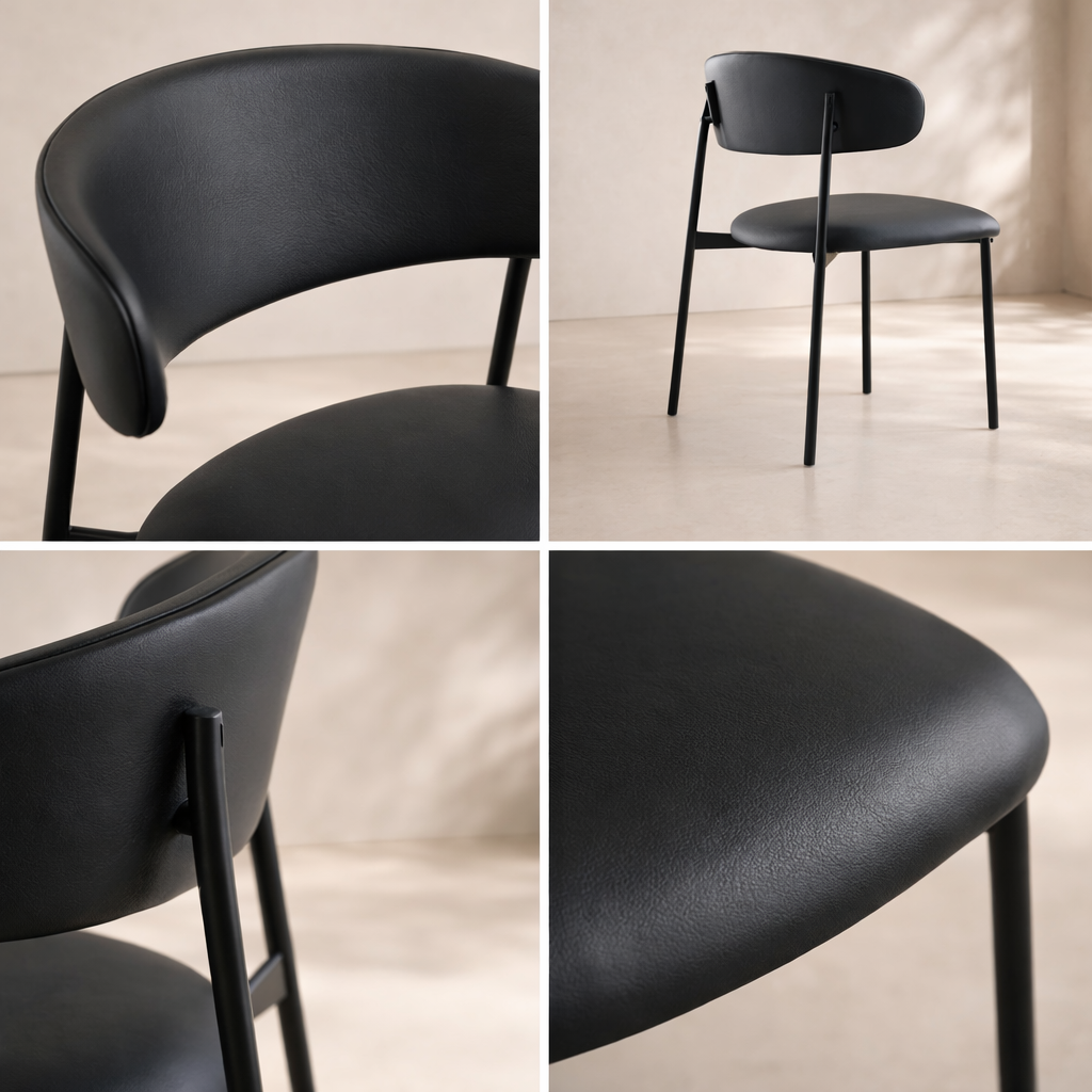 Lupita Vegan Leather Upholstered Dining Chair (set of 2)