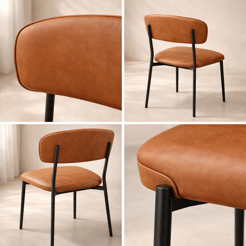 Lupita Vegan Leather Upholstered Dining Chair (set of 2)