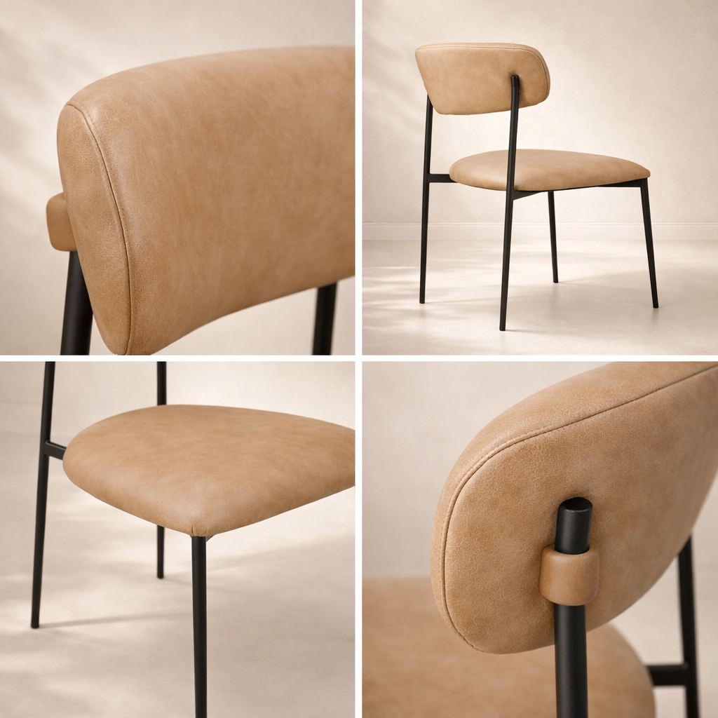 Lupita Vegan Leather Upholstered Dining Chair (set of 2)