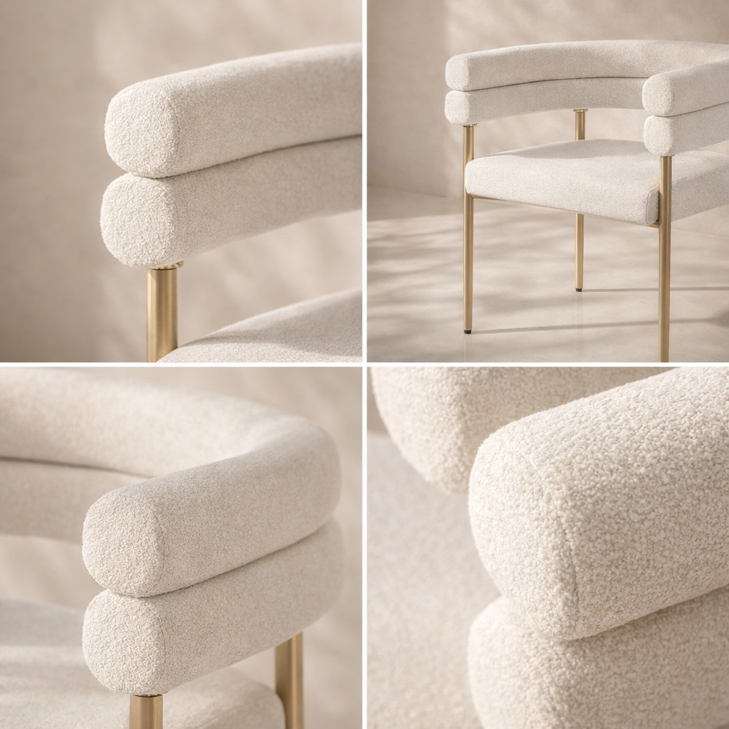 Brielle Boucle Fabric Dining Chair