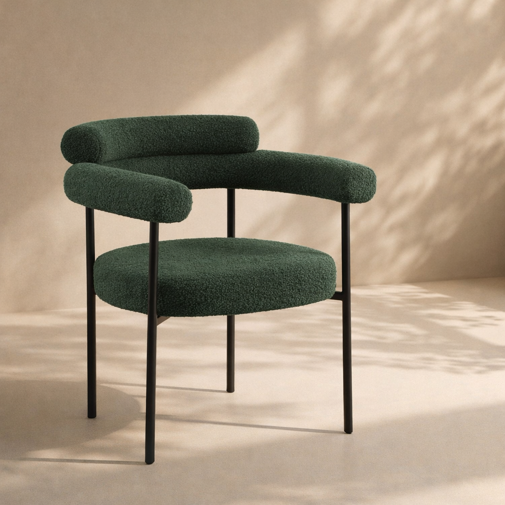 Blake Boucle Fabric Dining Chair