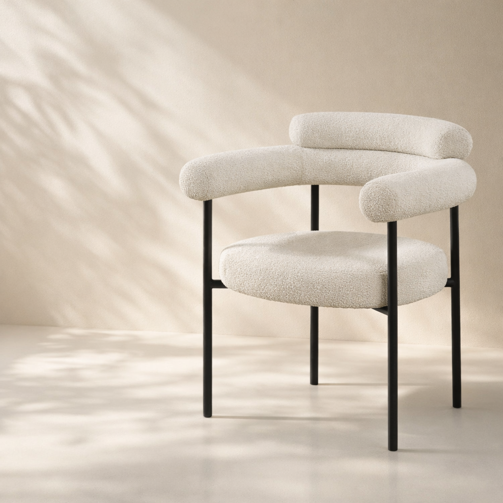 Blake Boucle Fabric Dining Chair
