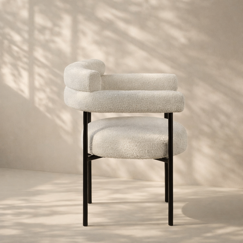 Blake Boucle Fabric Dining Chair