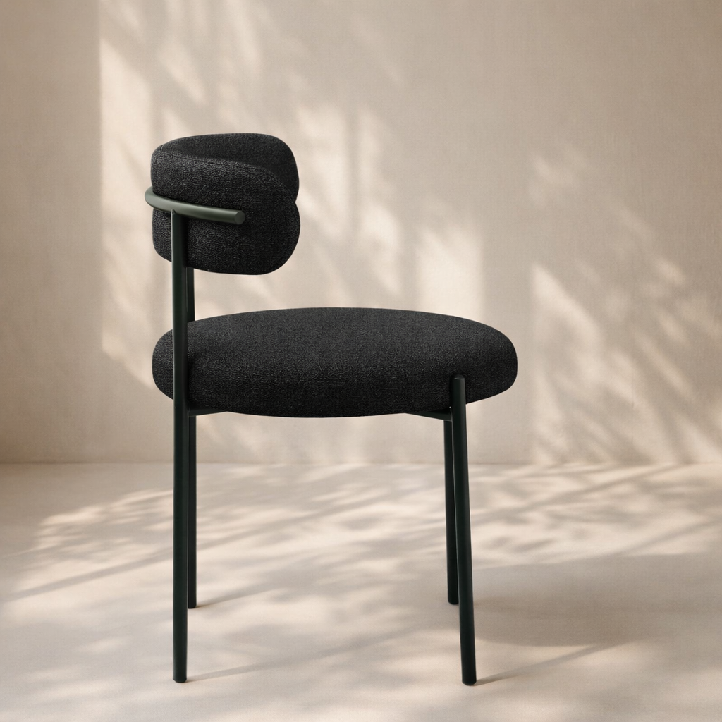 Beacon Boucle Fabric Upholstered Dining Chair (set of 2)