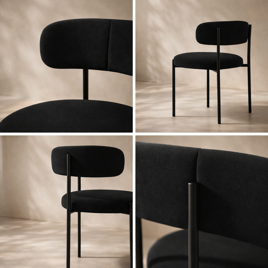 Beacon Boucle Fabric Upholstered Dining Chair (set of 2)