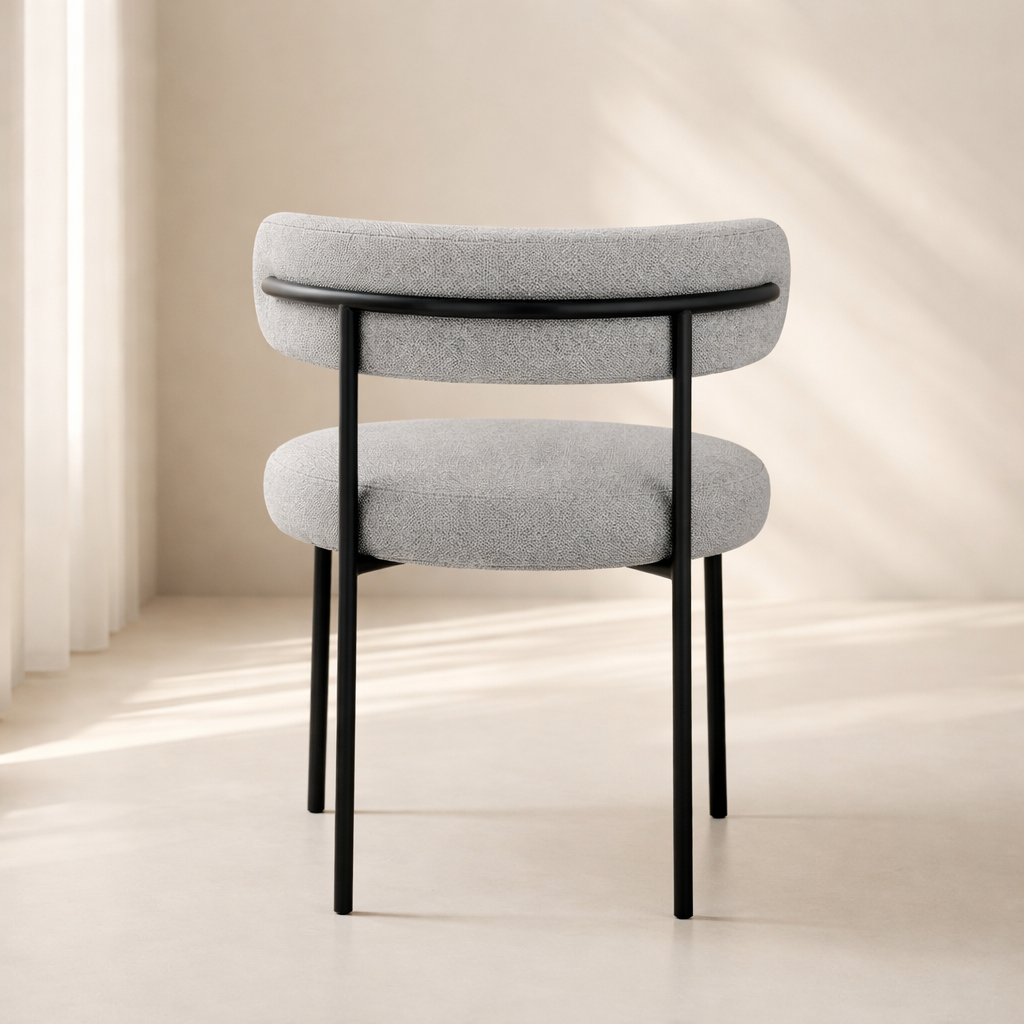 Beacon Boucle Fabric Upholstered Dining Chair (set of 2)