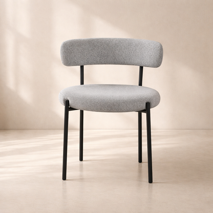 Beacon Boucle Fabric Upholstered Dining Chair (set of 2)