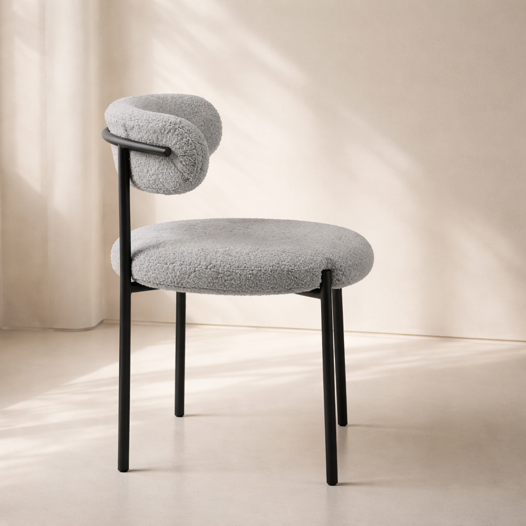 Beacon Boucle Fabric Upholstered Dining Chair (set of 2)