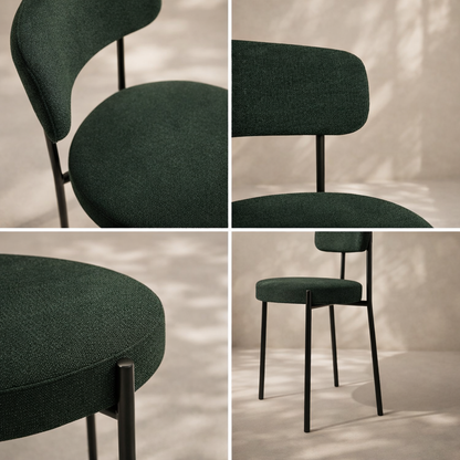 Beacon Boucle Fabric Upholstered Dining Chair (set of 2)