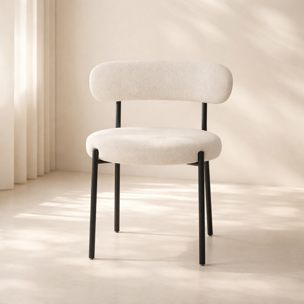 Beacon Boucle Fabric Upholstered Dining Chair (set of 2)