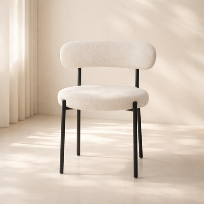 Beacon Boucle Fabric Upholstered Dining Chair (set of 2)