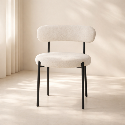 Beacon Boucle Fabric Upholstered Dining Chair (set of 2)