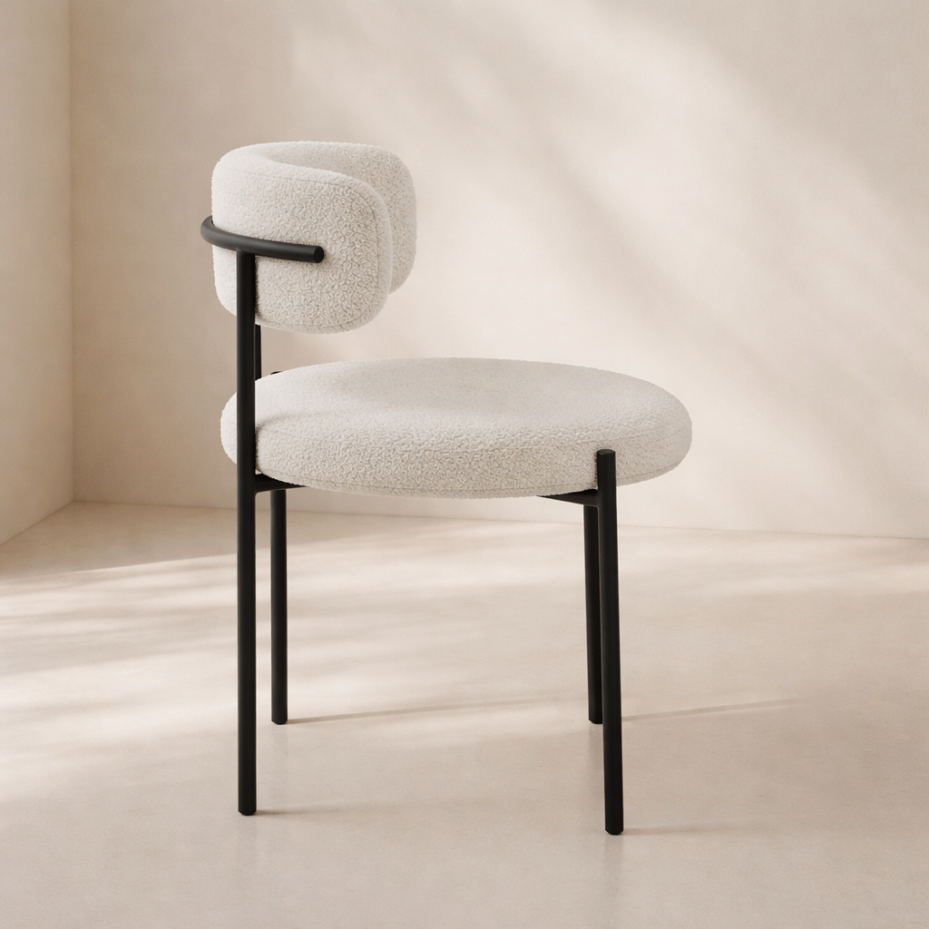 Beacon Boucle Fabric Upholstered Dining Chair (set of 2)