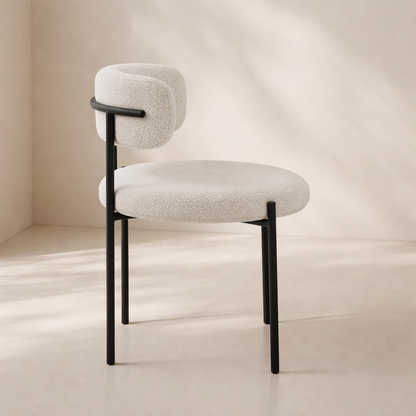 Beacon Boucle Fabric Upholstered Dining Chair (set of 2)