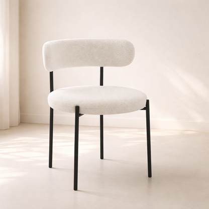 Beacon Boucle Fabric Upholstered Dining Chair (set of 2)