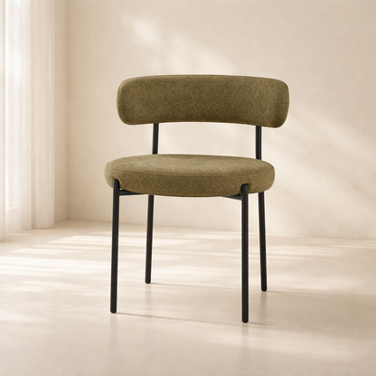 Beacon Boucle Fabric Upholstered Dining Chair (set of 2)