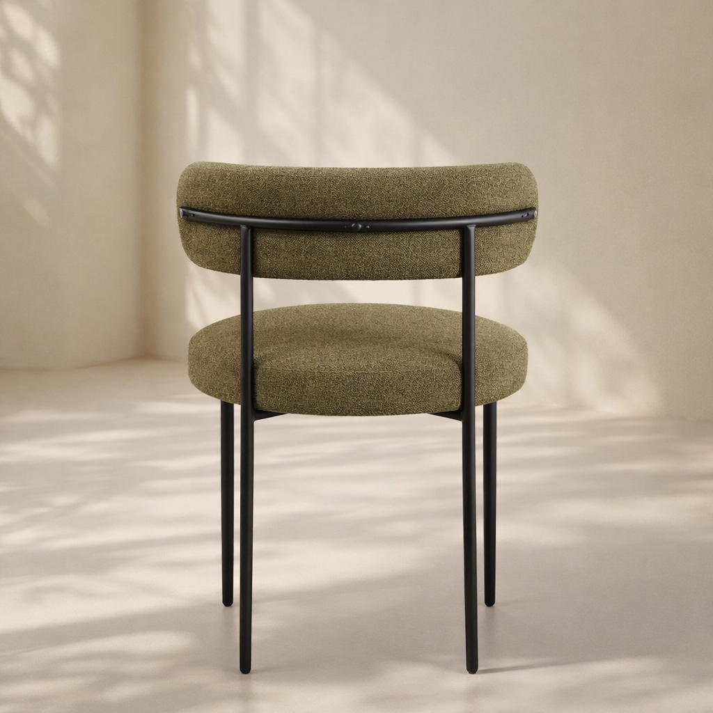 Beacon Boucle Fabric Upholstered Dining Chair (set of 2)