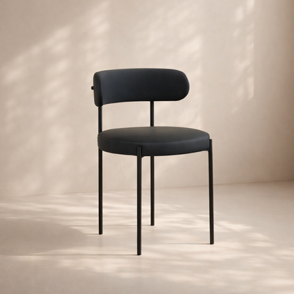 Beacon Vegan Leather and Boucle Fabric Upholstered Dining Chair (set of 2)