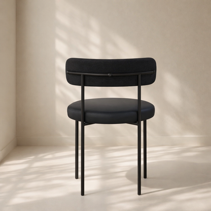 Beacon Vegan Leather and Boucle Fabric Upholstered Dining Chair (set of 2)