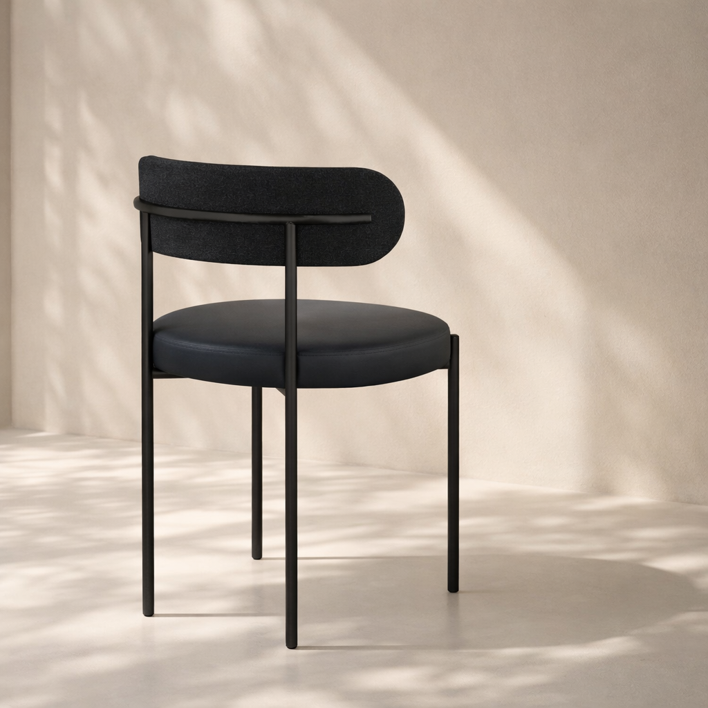 Beacon Vegan Leather and Boucle Fabric Upholstered Dining Chair (set of 2)