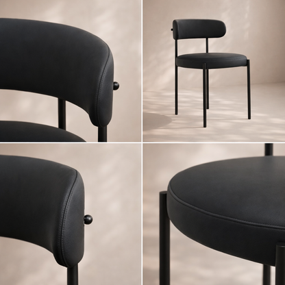 Beacon Vegan Leather and Boucle Fabric Upholstered Dining Chair (set of 2)