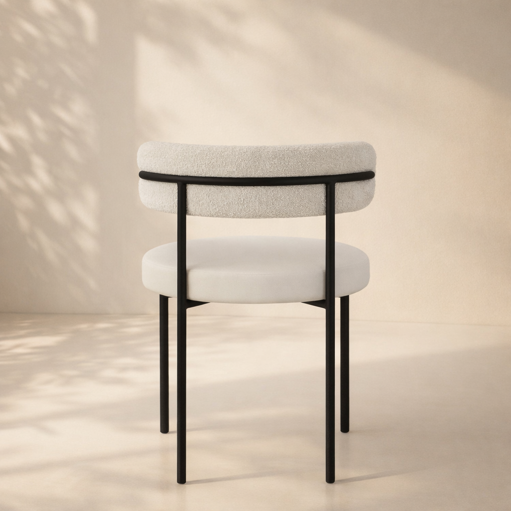 Beacon Vegan Leather and Boucle Fabric Upholstered Dining Chair (set of 2)