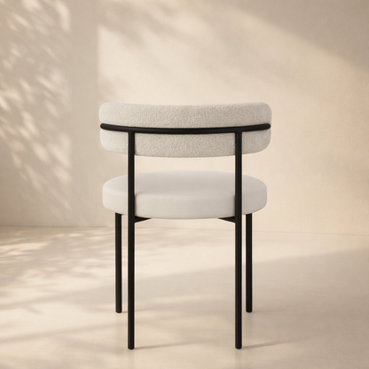 Beacon Vegan Leather and Boucle Fabric Upholstered Dining Chair (set of 2)