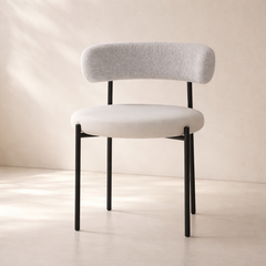 Beacon Vegan Leather and Boucle Fabric Upholstered Dining Chair (set of 2) 