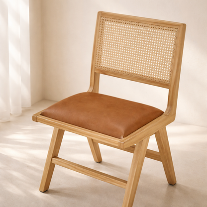 Abby Vegan Leather Upholstered Dining Side Chair (set of 2)