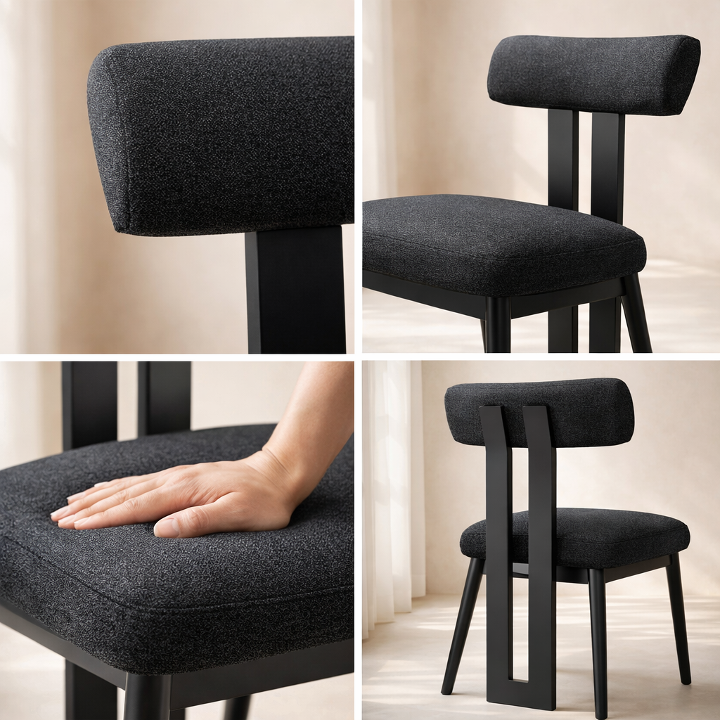 Dario Boucle Fabric Upholstered Dining Chair (set of 2)