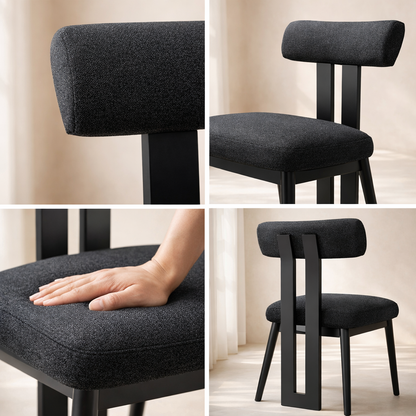 Dario Boucle Fabric Upholstered Dining Chair (set of 2)