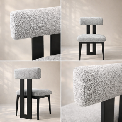 Dario Boucle Fabric Upholstered Dining Chair (set of 2)