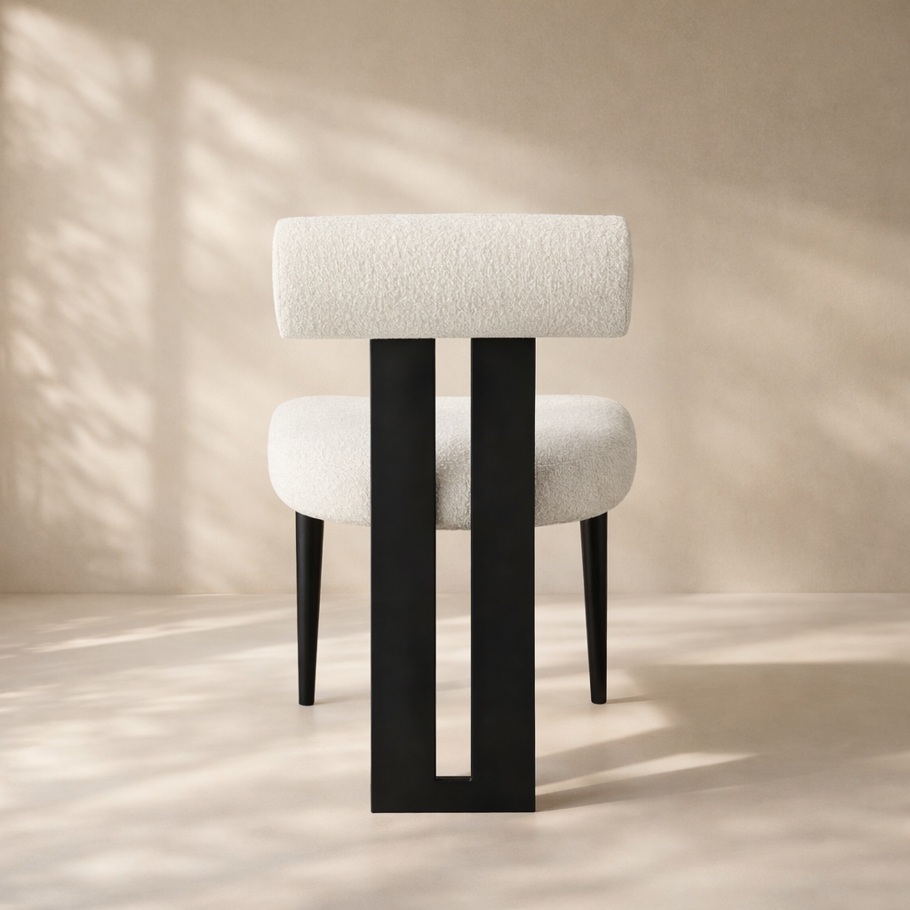 Dario Boucle Fabric Upholstered Dining Chair (set of 2)