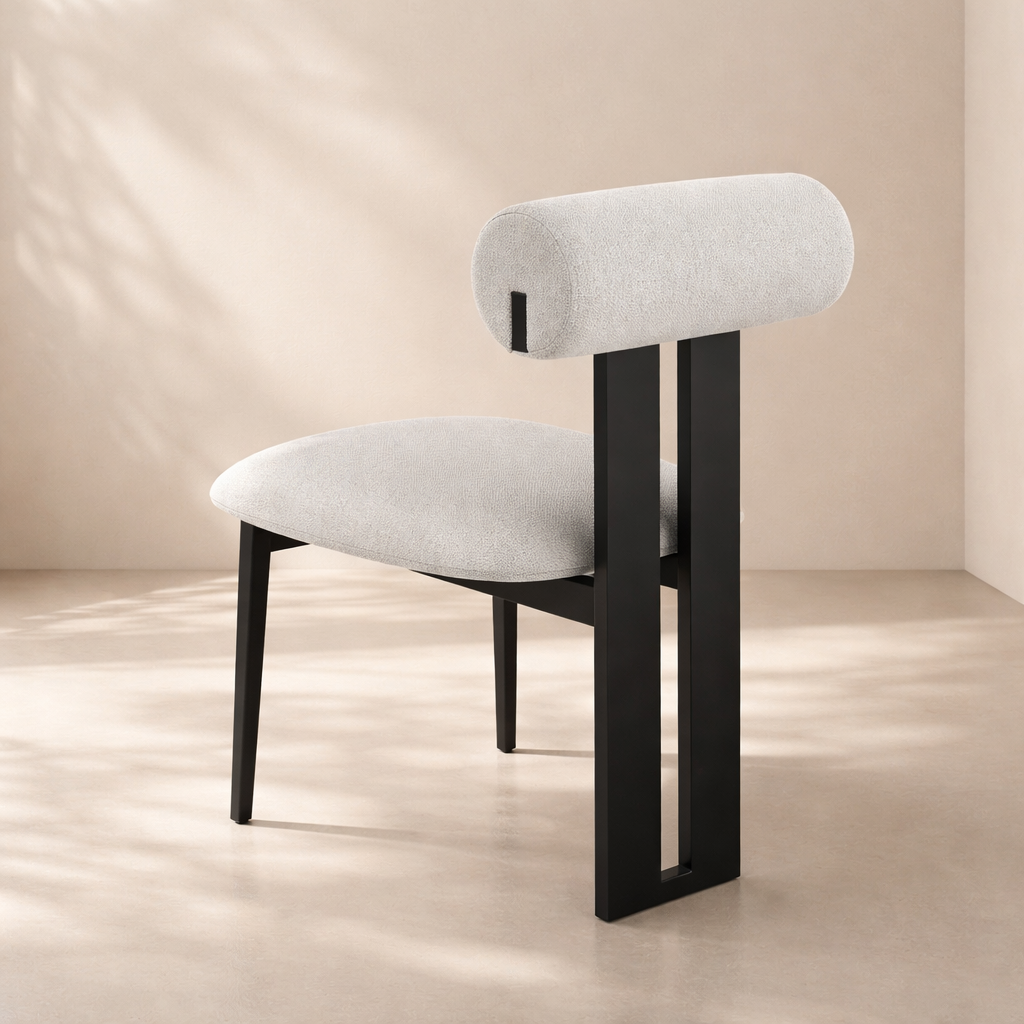 Dario Boucle Fabric Upholstered Dining Chair (set of 2)