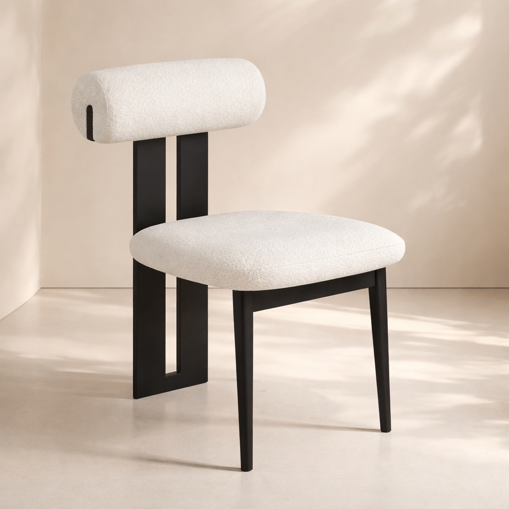 Dario Boucle Fabric Upholstered Dining Chair (set of 2)